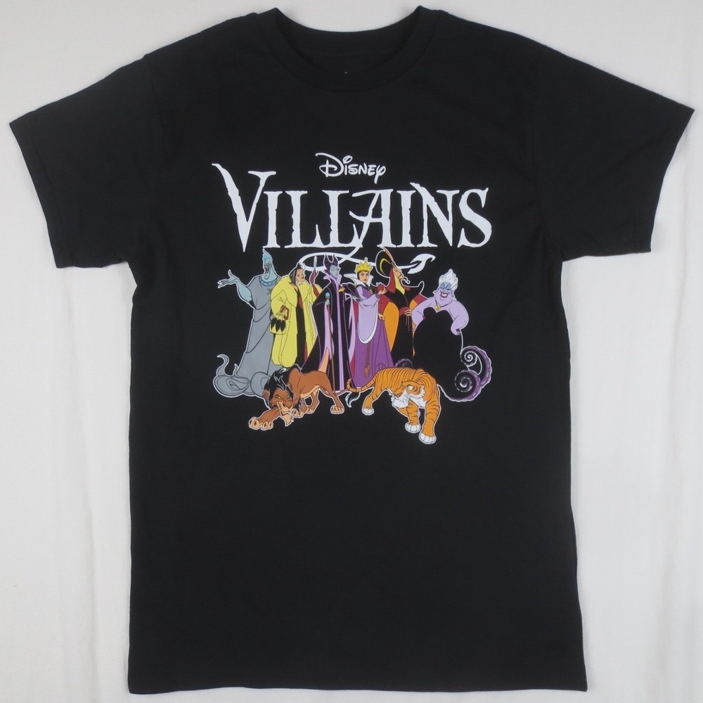 Disney Villains T Shirt Mens Medium Black Short Sleeve Graphic Tee Movies 90s